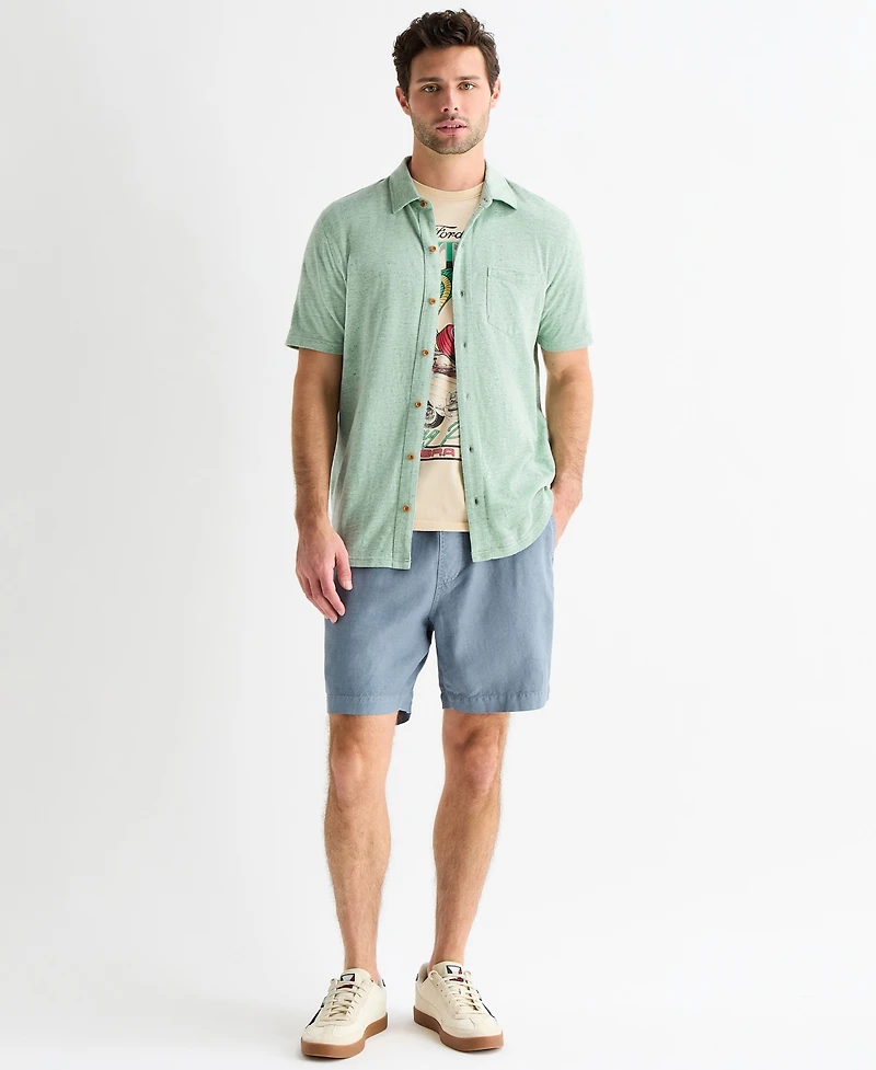 Lucky Brand Men's Short-Sleeve Linen Knit Shirt