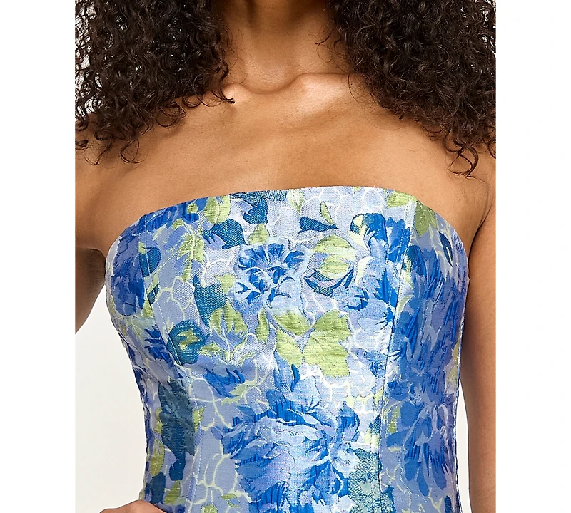 Seni & Cade Juniors' Strapless Brocade Dress