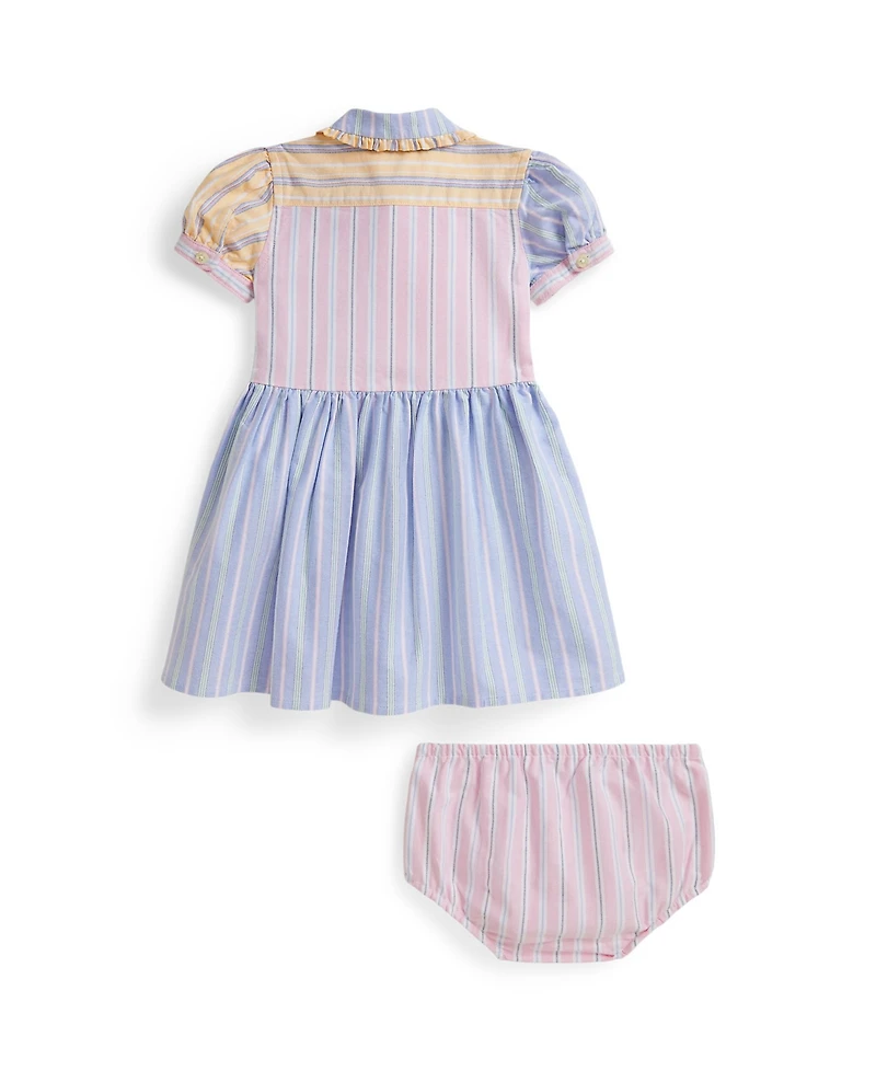Polo Ralph Lauren Baby Girls' Striped Fun Shirt Dress and Bloomers