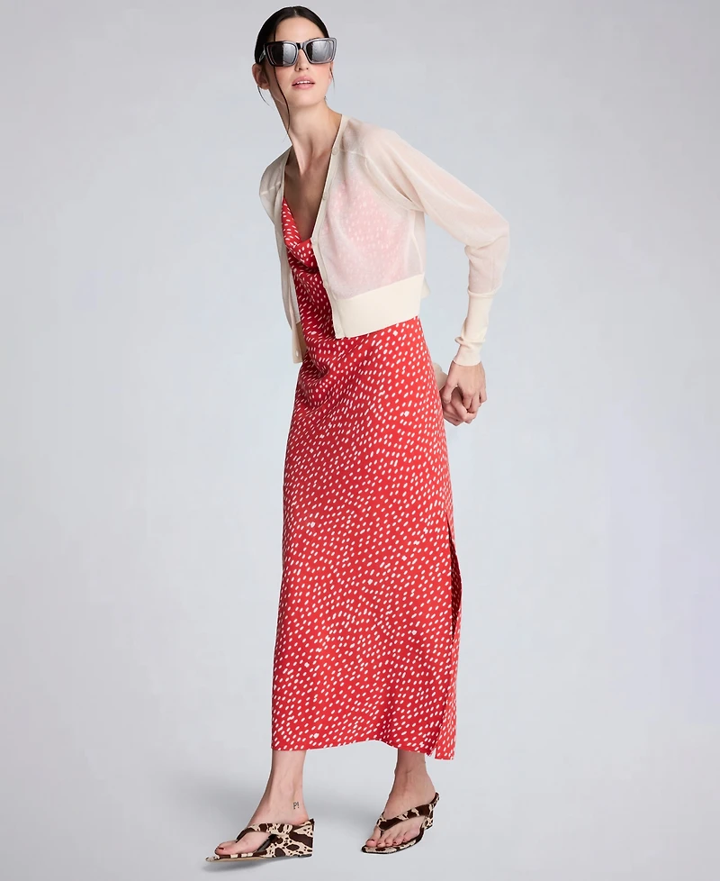 Kenneth Cole Women's Saddle-Shoulder Cropped Cardigan