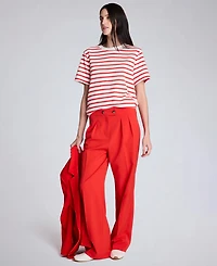 Kenneth Cole Women's Criss Cross Waist Mid Rise Trousers