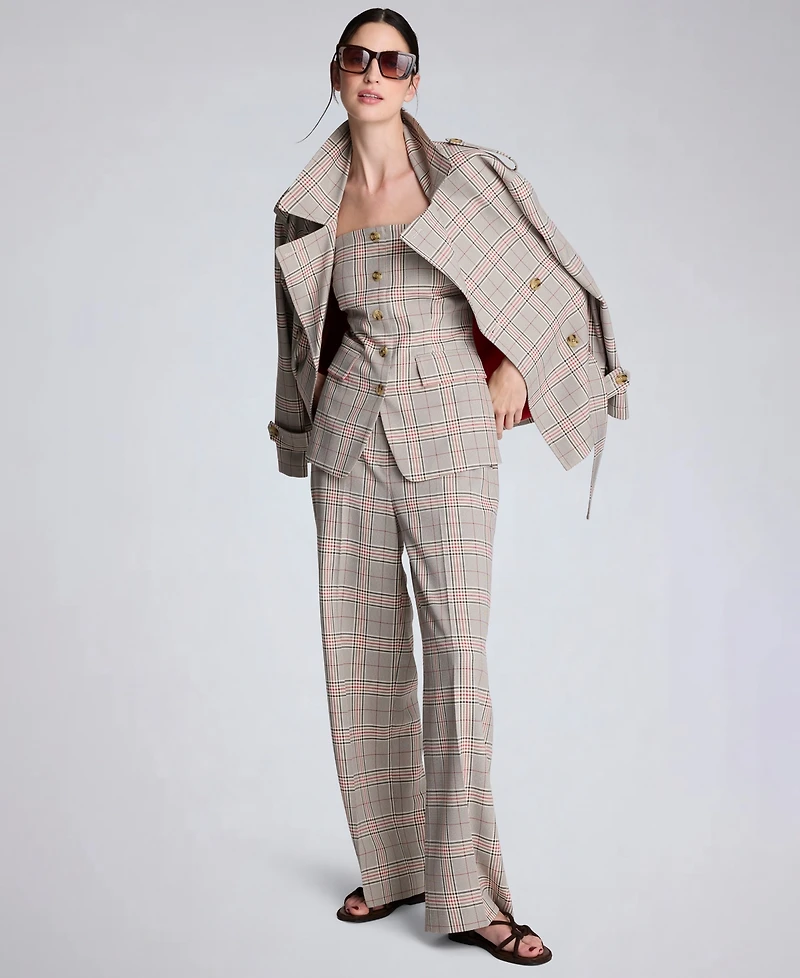 Kenneth Cole Women's Button Front Drop Wait Belted Trench Jacket