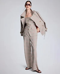 Kenneth Cole Women's Button Front Drop Wait Belted Trench Jacket