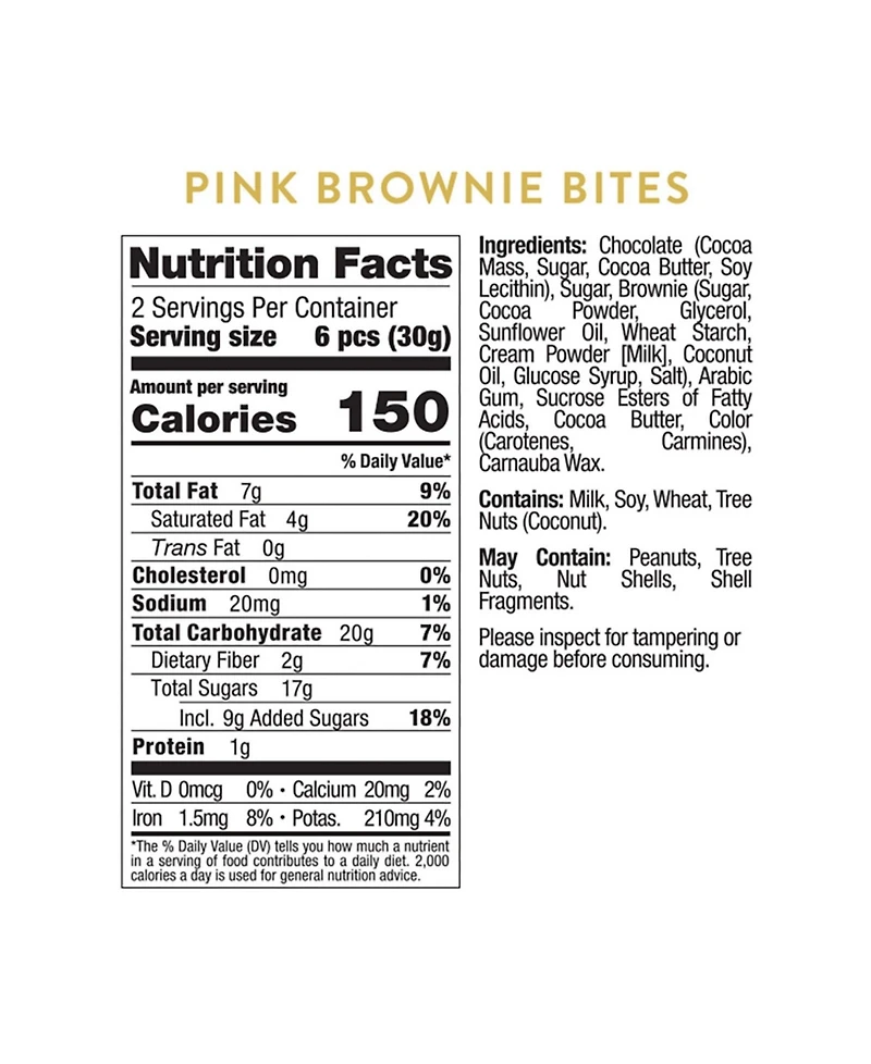 Sugarfina Valentine's Day Cocoa Crush Pink Brownie Bites Cube Kit, 3 Pieces