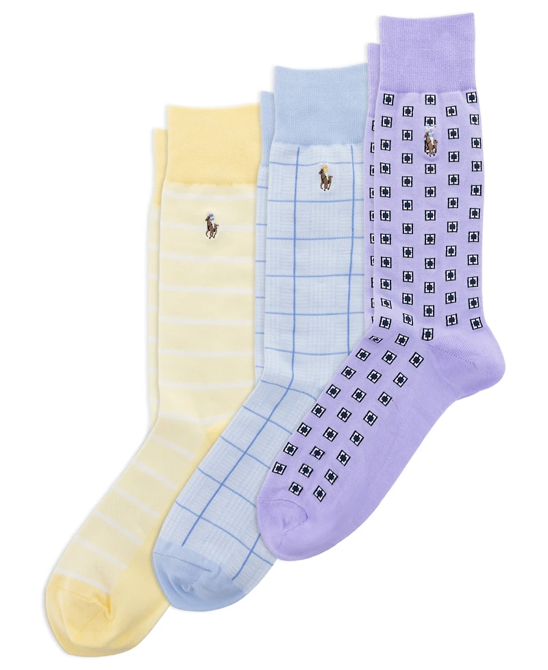 Polo Ralph Lauren Men's Foulard Slack Crew Socks, 3-Pack