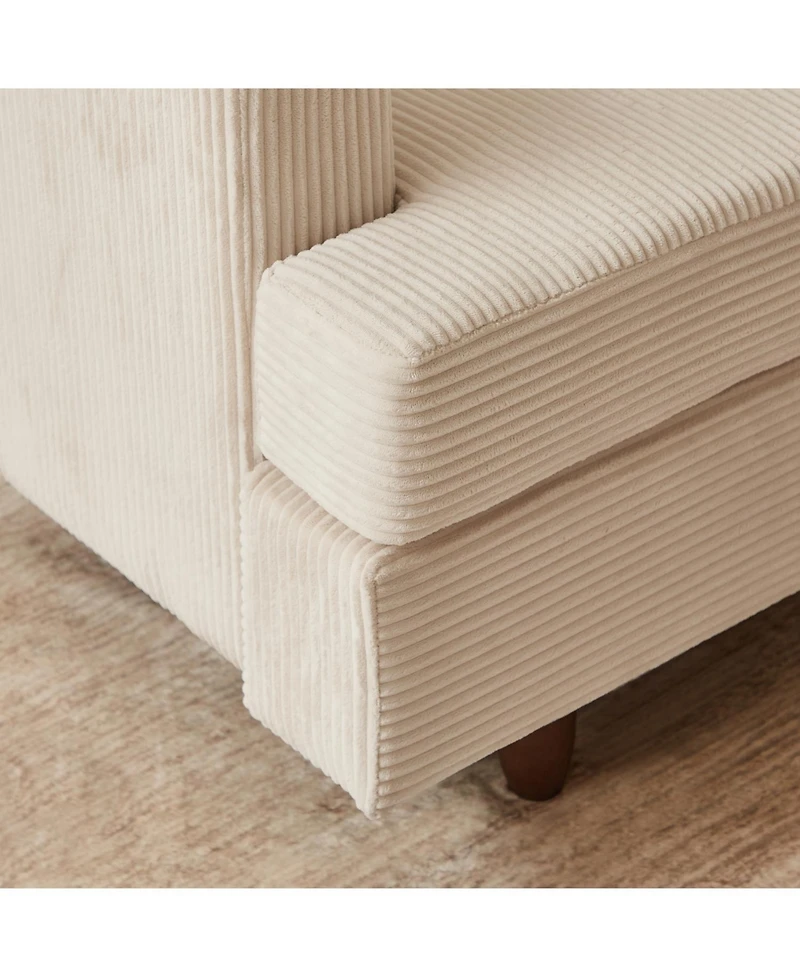 Streamdale Furniture Corduroy 6-Seater Modular Sectional Sofa (Beige)