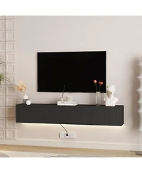 Streamdale Furniture 69" Mdf Floating Wall Mounted Led Tv Stand