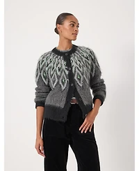 Hush Women's Brushed Fair Isle Mohair Blend Cardigan