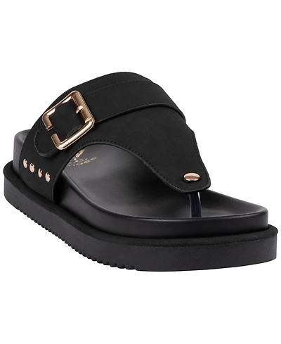 Gc Shoes Women's Buckle Detail Slip-On Flat Sandals