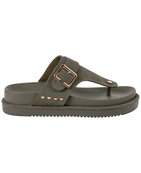 Gc Shoes Women's Buckle Detail Slip-On Flat Sandals