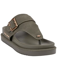 Gc Shoes Women's Buckle Detail Slip-On Flat Sandals