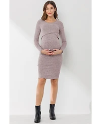 Hello Miz Maternity Long Sleeve Bodycon Nursing Dress