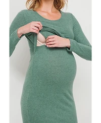 Hello Miz Maternity Long Sleeve Bodycon Nursing Dress
