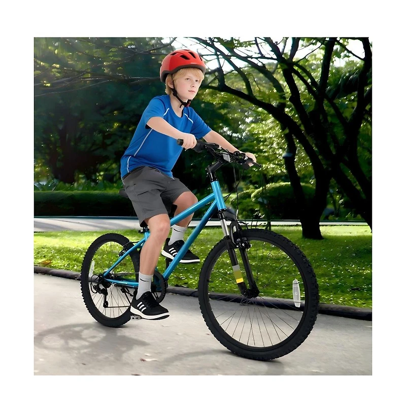 Kids Mountain Bike with Suspension Fork Six Speed Drivetrain and Dual V Brakes