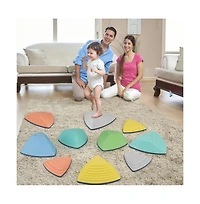 Kids Balance Stepping Stones Set of Eleven with Anti Slip Design and Creative Obstacle Play