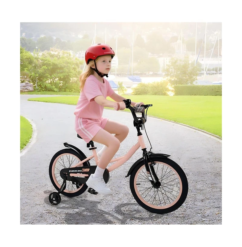 Kids Adjustable Training Bicycle with Dual Brakes and All Terrain Tires