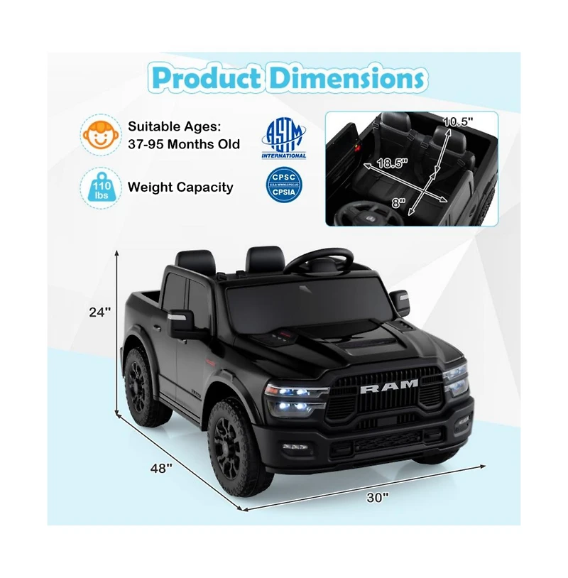 Hongge 24V Two Seater Ride On Truck with Remote and Music