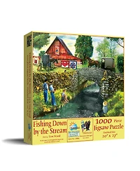 SunsOut Fishing Down by the Stream 1000 piece Jigsaw Puzzle for Adults