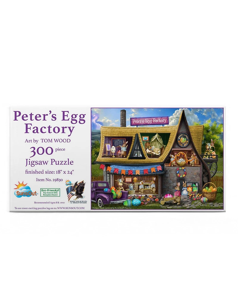 SunsOut Peter's Egg Factory 300 piece Jigsaw Puzzle for Adults Easter