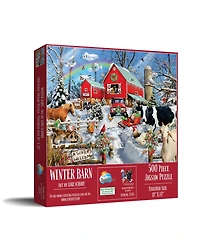 SunsOut Winter Barn 500 piece Jigsaw Puzzle for Adults Christmas