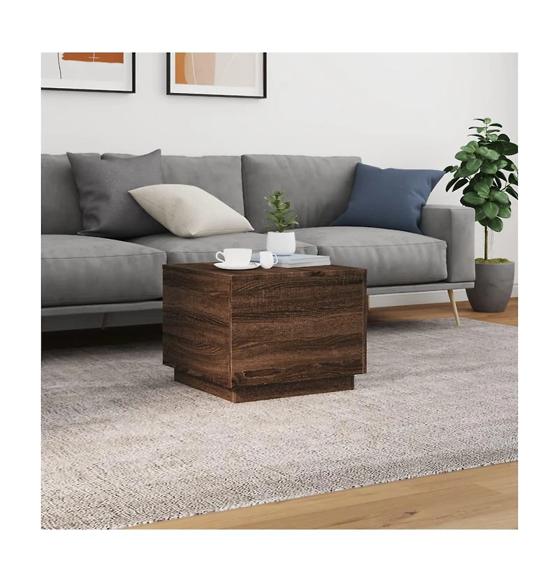 vidaXL Coffee Table Brown Oak Engineered wood 19.7x19.7x15.7 in