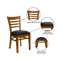 Emma+Oliver Ladder Back Wooden Restaurant Dining Chair