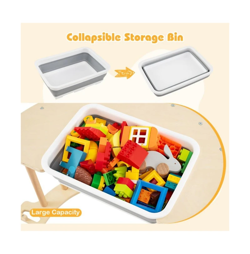 Hongge Kids Montessori Climbing Arch and Sensory Activity Table with Multi Skill Play Features