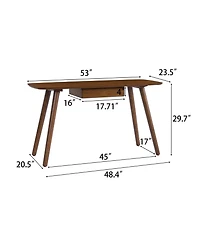 Streamdale Furniture Walnut Desk with Drawer - Modern Home/Office Furniture