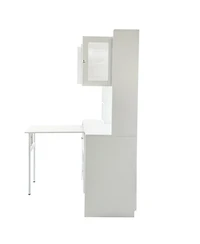 Streamdale Furniture Computer Desk with Hutch, Rotating Desktop, Large Workspace