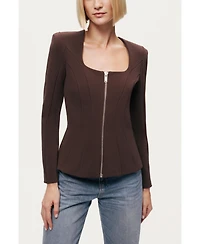 Nocturne Women's Zip-Front Structured Top