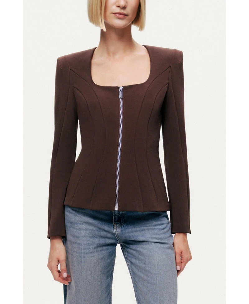 Nocturne Women's Zip-Front Structured Top