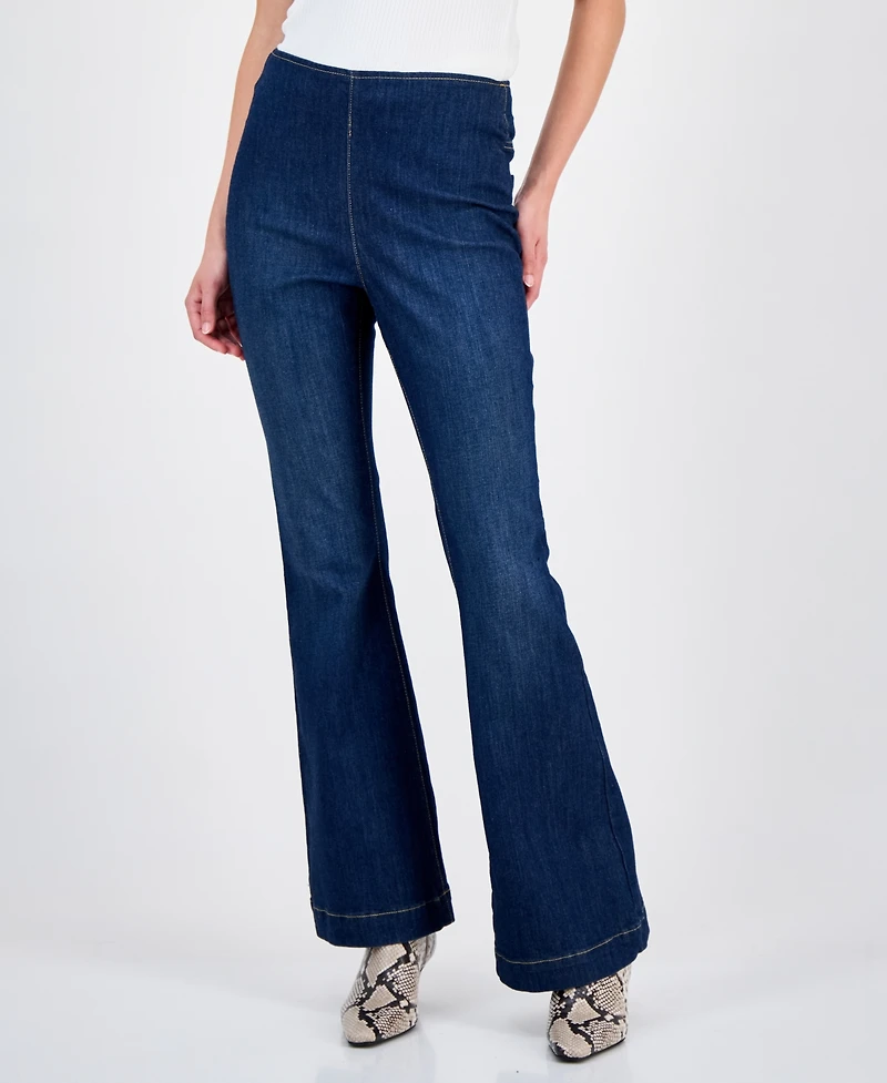 I.n.c. International Concepts Women's High Rise Pull-On Flare Jeans, Created for Macy's
