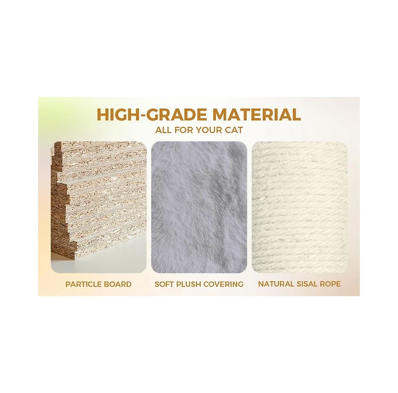 Zeus & Ruta 78.8 Light Gray Cat Tree Wide Base Large Condo 12 Sisal Posts Hammock Top Platform Interactive Toy