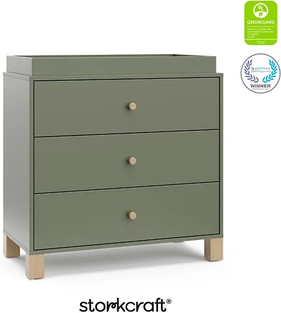 Storkcraft California 3 Drawer Chest With Topper