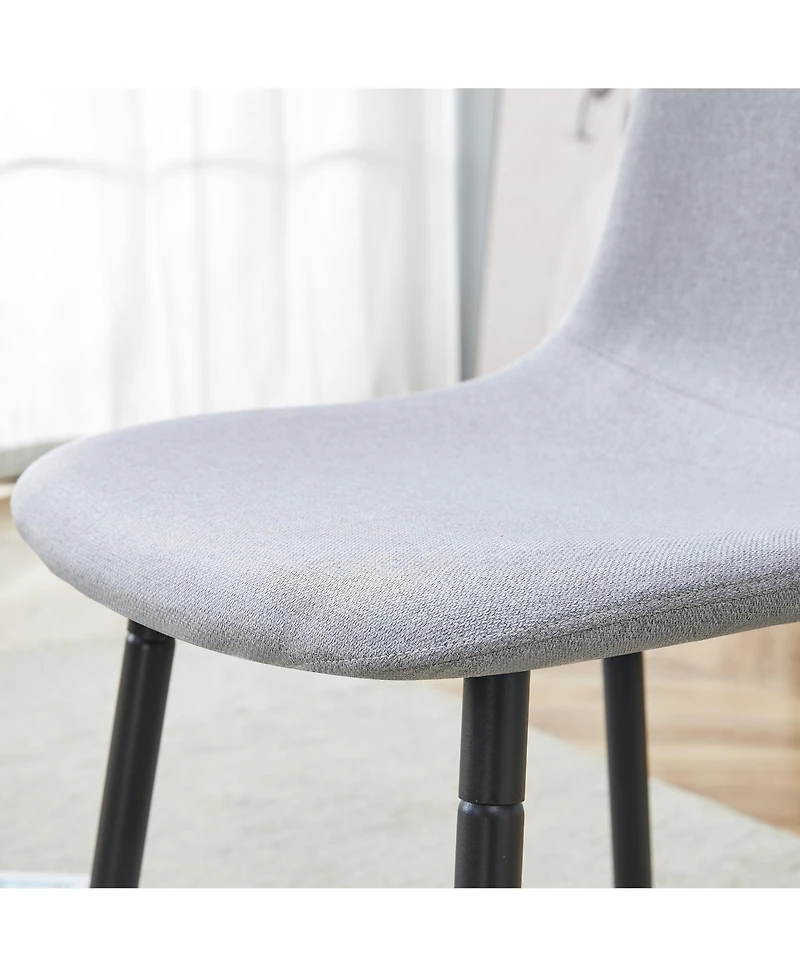 Streamdale Furniture Comfortable Linen-Cotton Dining Set (6 Pieces, Light Gray)