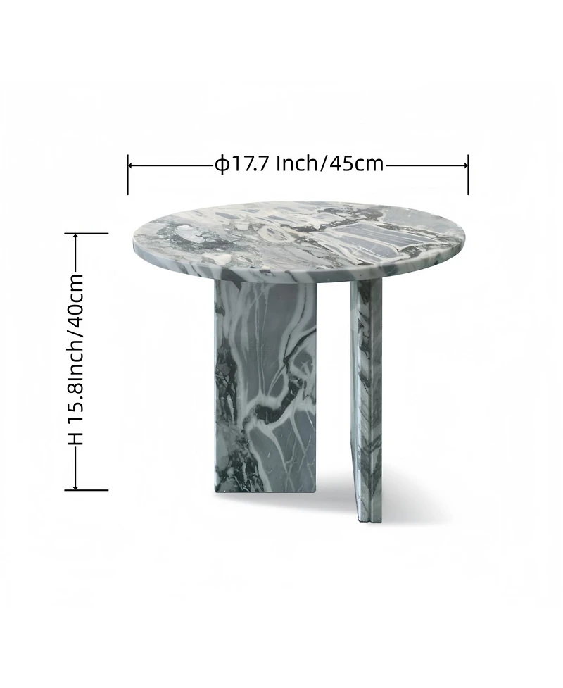 Streamdale Furniture Marble Coffee Table - 17.7"