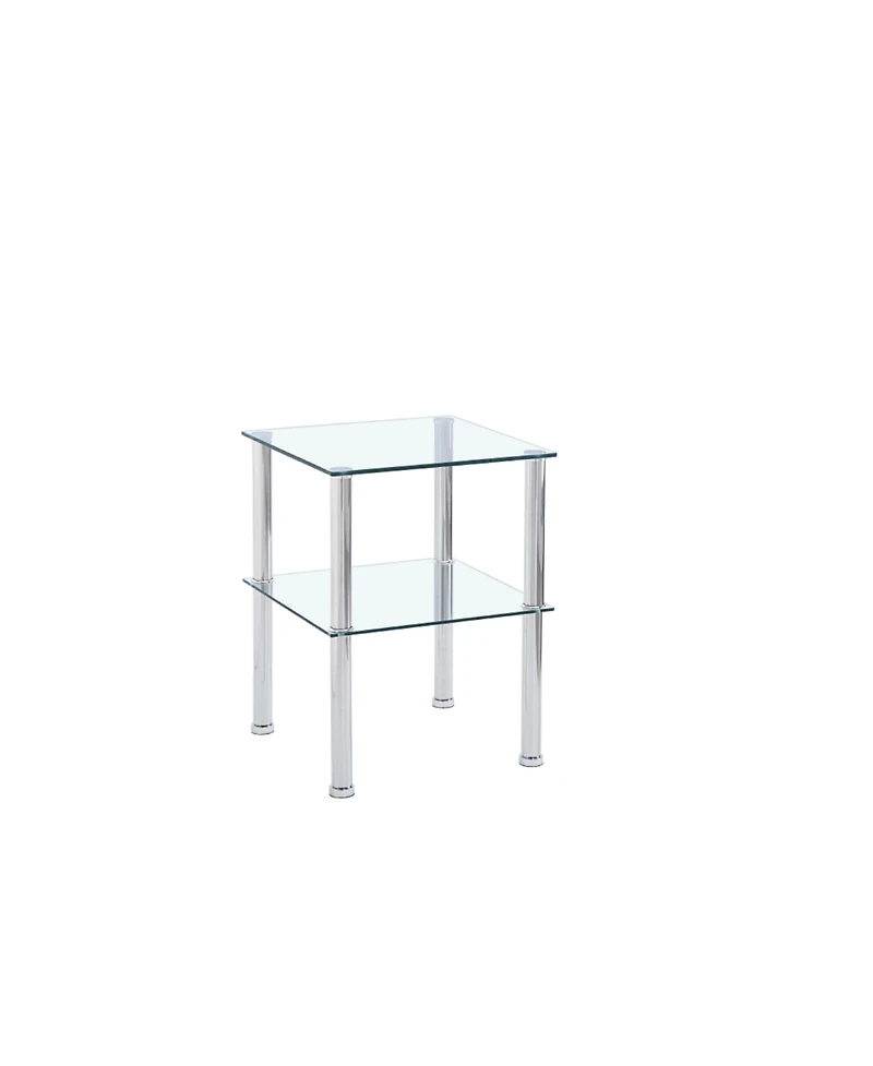 Streamdale Furniture Clear 2-Tier Side/End Table with Storage