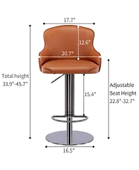 Streamdale Furniture Titanium Leather Bar Stool