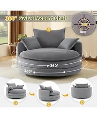 Streamdale Furniture Swivel Barrel Chair with Pillows