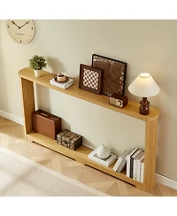 Streamdale Furniture + 70" + Wood + Corrugated Design + Console Table