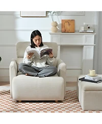 Streamdale Furniture Streamdale Oversized Accent Chair w/ Ottoman - Modern Lounge Reading Chair