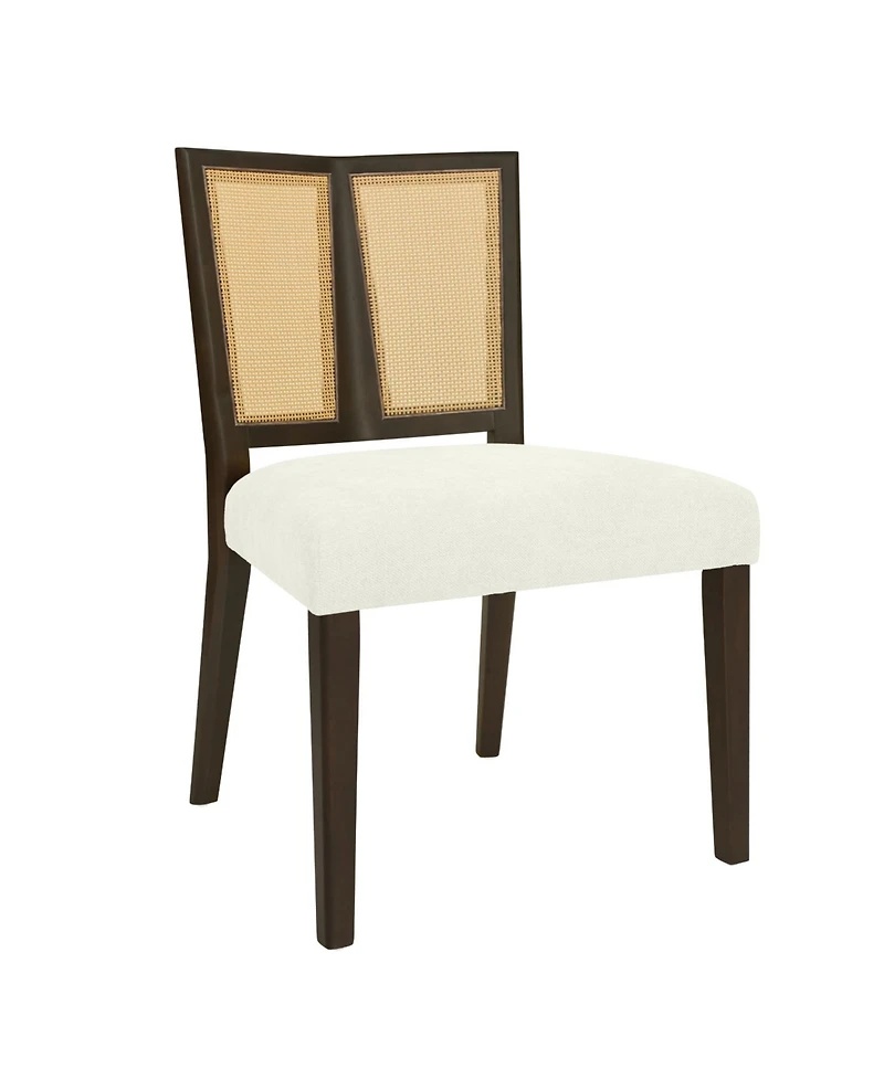 Streamdale Rattan Dining Chair Without Arm(dark brown+beige) Set of 2