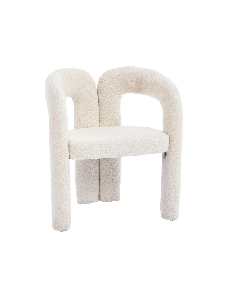 Streamdale Velvet Accent/Dining Chair Set of 2 (Beige Teddy)