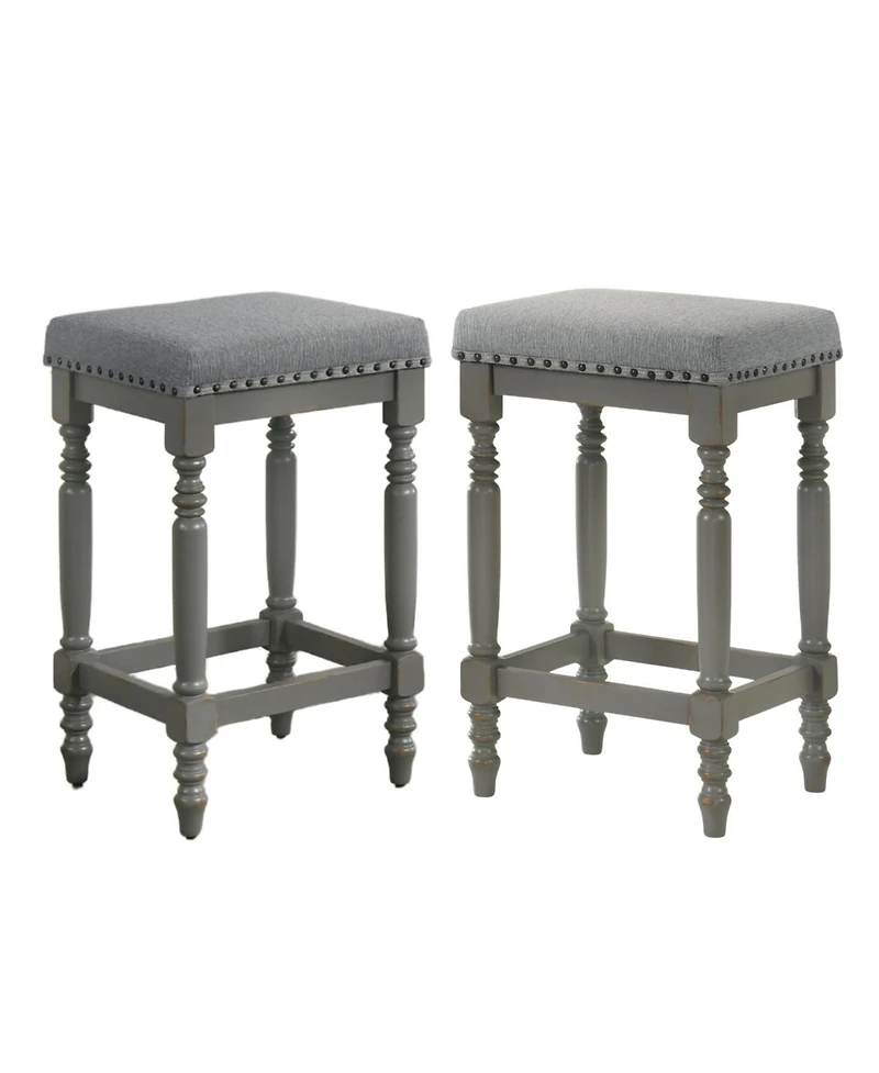 Streamdale Furniture Rustic Gray Counter Stools (Set of 2) - 26 Inch