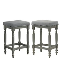 Streamdale Furniture Rustic Gray Counter Stools (Set of 2) - 26 Inch