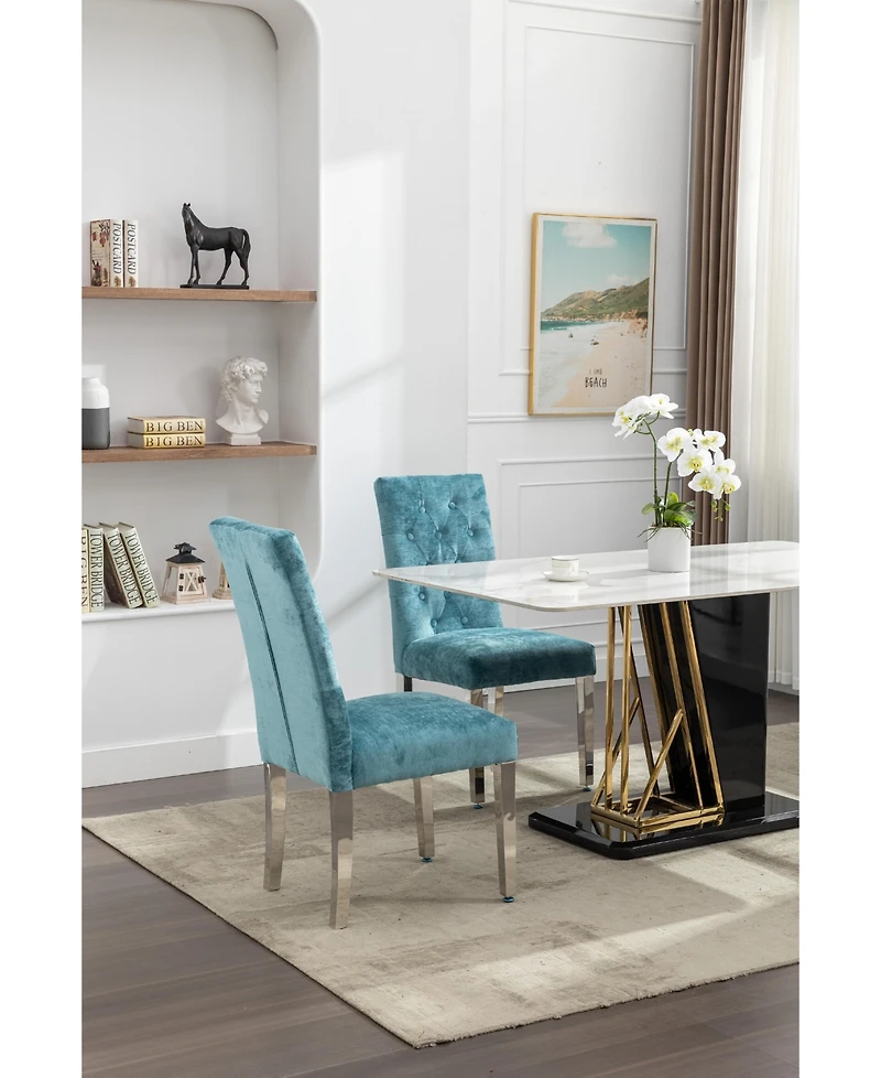Streamdale Furniture Streamdale Modern Velvet Dining Chairs (Set of 2)