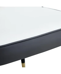 Streamdale Furniture Modern Dual Tone Pu Leather Dining Chairs