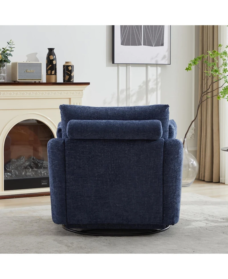 Streamdale Chenille Swivel Accent Chair with Pillows