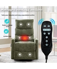 Streamdale Furniture Heat Massage Rocker Recliner Chair, Swivel Fabric