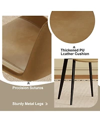 Streamdale Furniture Set of 4 Pu Leather Dining Chairs